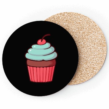 Discover Whimsical Cherry Cupcake Design Coasters