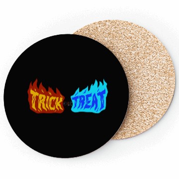 Discover “Trick or Treat Fire & Ice Typography” Coasters