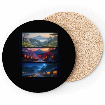 Discover 003 - Serene Mount Fuji Nightscapes Coasters