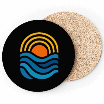 Discover Vivid Sunset Over Ocean Waves Coasters