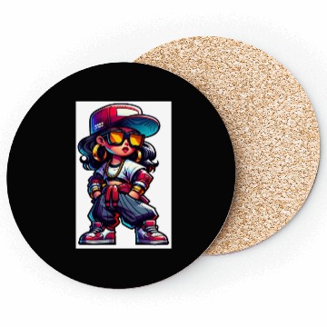 Discover Street Dance Rap Girl Coasters