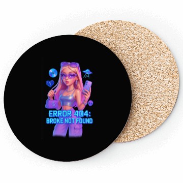 Discover Y2K Rich Girl - ERROR 404 Bold Aesthetic Coasters