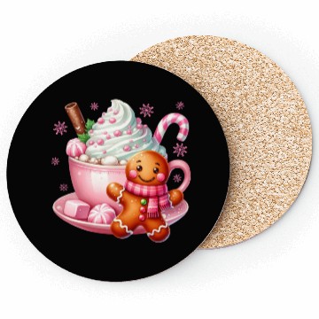 Discover Whimsical Holiday Hot Chocolate Scene Coasters