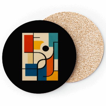 Discover Geometric Abstract Color Composition Coasters