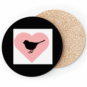Discover Silhouette Bird Heart Design Coasters
