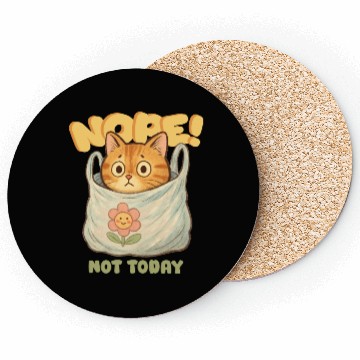 Discover Cute Cat Wrapped in Laundry with Affirmation Coasters