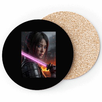 Discover Cyberpunk Samurai Girl Coasters