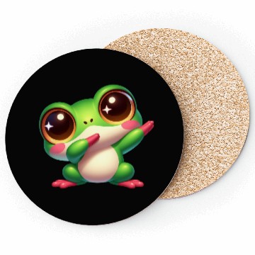 Discover Cute frog dab dance gamer chibi cartoon kawaii Coasters