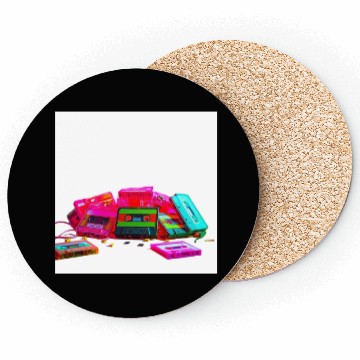 Discover Vibrant Retro Cassette Tape Pattern Coasters