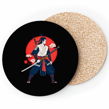 Discover Samurai Warrior Classic Illustration Coasters