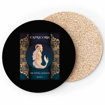 Discover Capricorn Divine Goddess Illustration Coasters