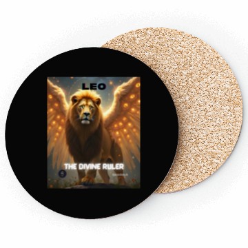 Discover Leo the Divine Ruler with Angel Wings Coasters