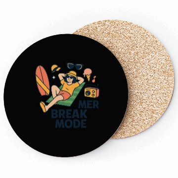 Discover Summer Beach Vibe Illustration Coasters