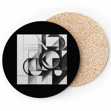 Discover Geometric Black and White Abstract Art Coasters