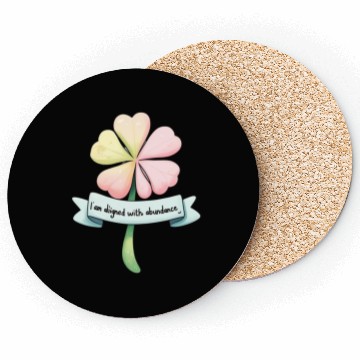 Discover Four-Leaf Clover with Affirmation Banner Coasters