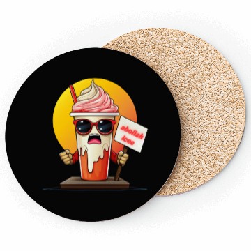 Discover Graffiti Style Ice Cream Mascot Coasters