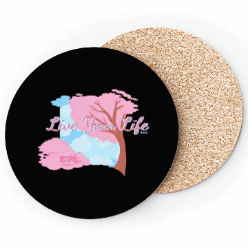 Discover Pink Cherry Blossom Inspirational Design Coasters