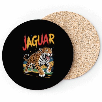 Discover Vivid Jaguar Bold Print Coasters