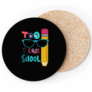 Discover Cool School Pencil and Sunglasses Design Coasters