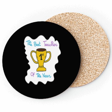 Discover First Teacher Appreciation Trophy Design Coasters