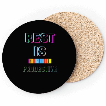 Discover Rest is Creative and Colorful Typography Coasters