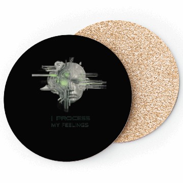 Discover Futuristic Human-AI Fusion Design Coasters