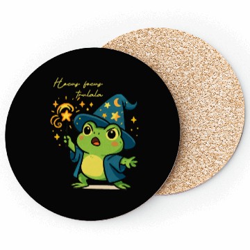 Discover Magical Froggy Wizard Illustration Coasters