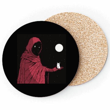 Discover Mystical Night Creature Illustration Coasters