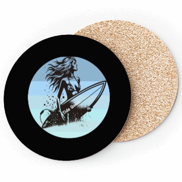 Discover Surfing Queen Motivational Design Coasters