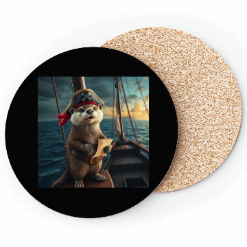Discover Pirate Otter Sailing Adventure Coasters