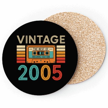 Discover Vintage Cassette Tape 2005 Design Coasters