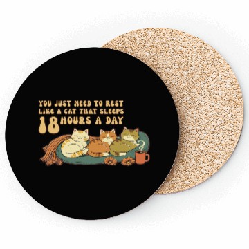 Discover Relaxing Cat Nap Quote Design Coasters