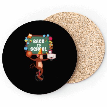 Discover Funny Back to School Monkey Sign Coasters Design