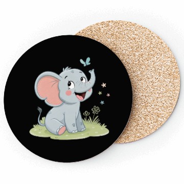 Discover Cute Elephant with Butterfly Wings Coasters