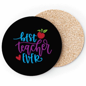 Discover Best Teacher Ever – Apple & Heart Design Coasters