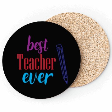 Discover Best Teacher Ever Pencil Gift Coasters
