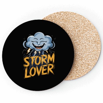 Discover Storm Lover Cloud with Lightning Art Coasters