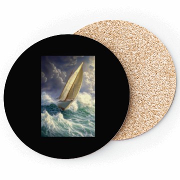 Discover Storm Sail Through Painted Seas Coasters