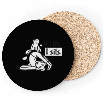 Discover Whimsical Cat and Person Yoga Illustration Coasters