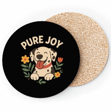 Discover Happy Dalmatian with Floral Accent Coasters