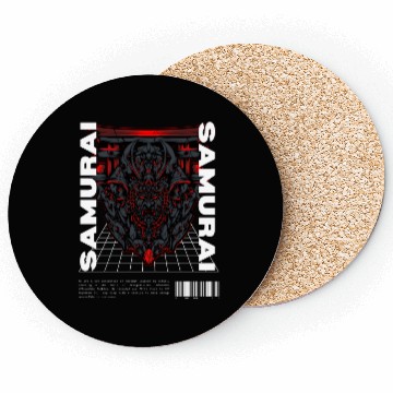 Discover Futuristic Demonic Warrior Mask Coasters