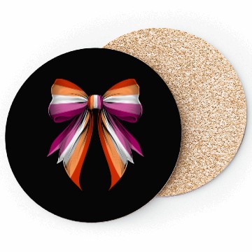 Discover Coquette Bow Lesbian Pride Flag LGBTQ Coasters