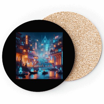 Discover Neon Cityscape at Night Coasters