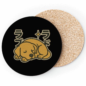 Discover Sleeping Golden LabradorJapanese Coasters