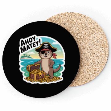 Discover Pirate Cat Treasure Adventure Design Coasters