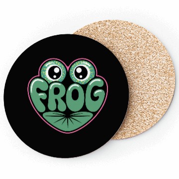 Discover Funny Frog Face – Cute & Quirky Amphibian Design Coasters