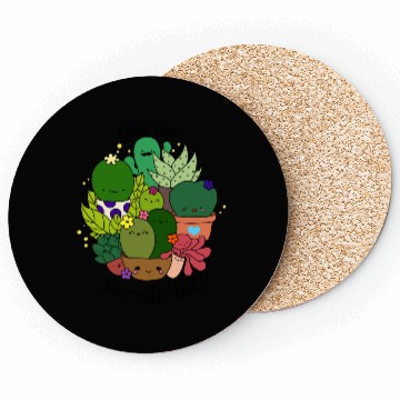 Discover Kawaii Succulent Garden Illustration Coasters