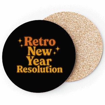 Discover Retro New Year Resolution Typography Coasters