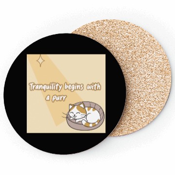 Discover Peaceful Cat Relaxation Illustration Coasters