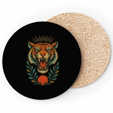 Discover Lion head retro floral Coasters